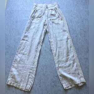 Athleta Linen Blend Drawstring Women’s Pants Size 6 Tall New